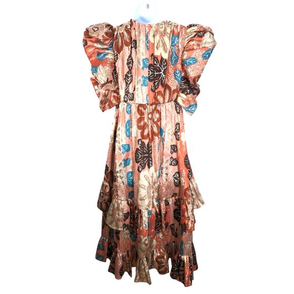 Ulla Johnson Fontaine Metallic Midi Dress Amaryllis Multicolor Runway  2 NWT - Picture 3 of 14